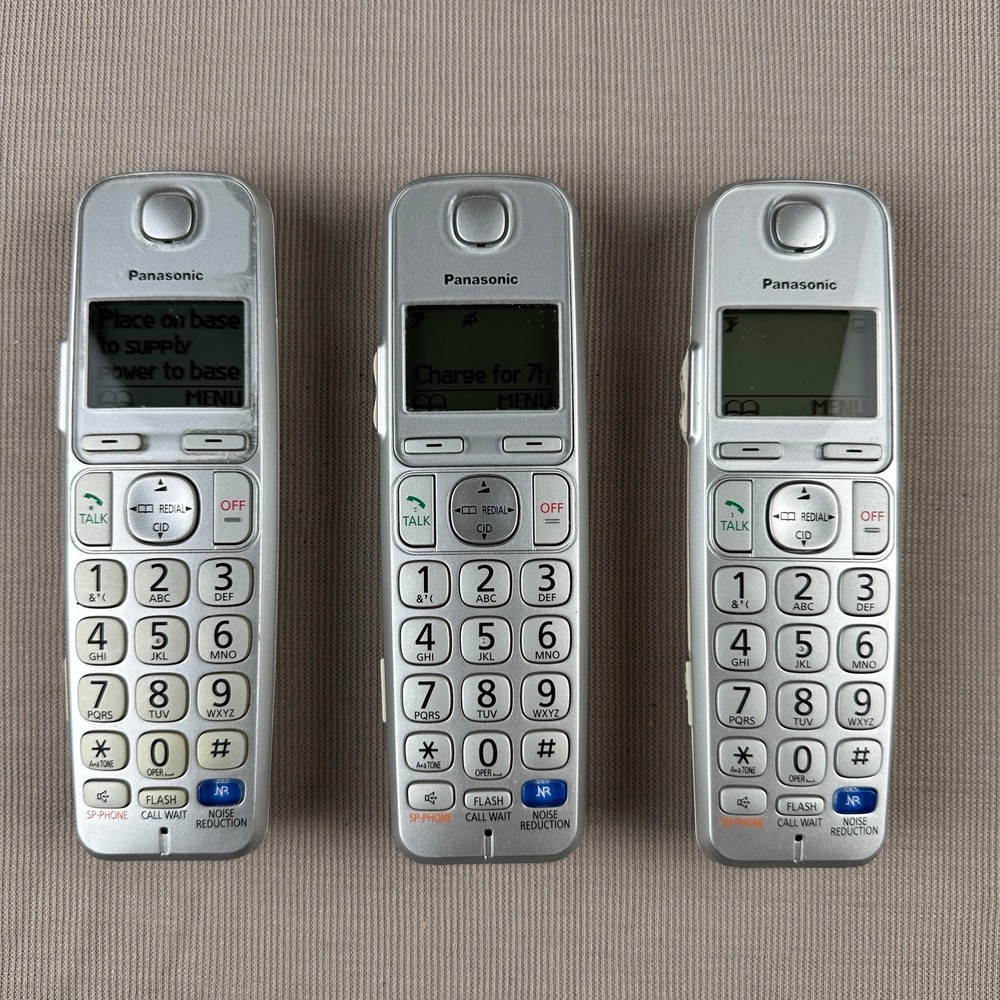 Panasonic KX-TGEA20 Cordless Phone Handset Silver White Set of 3 Replacement